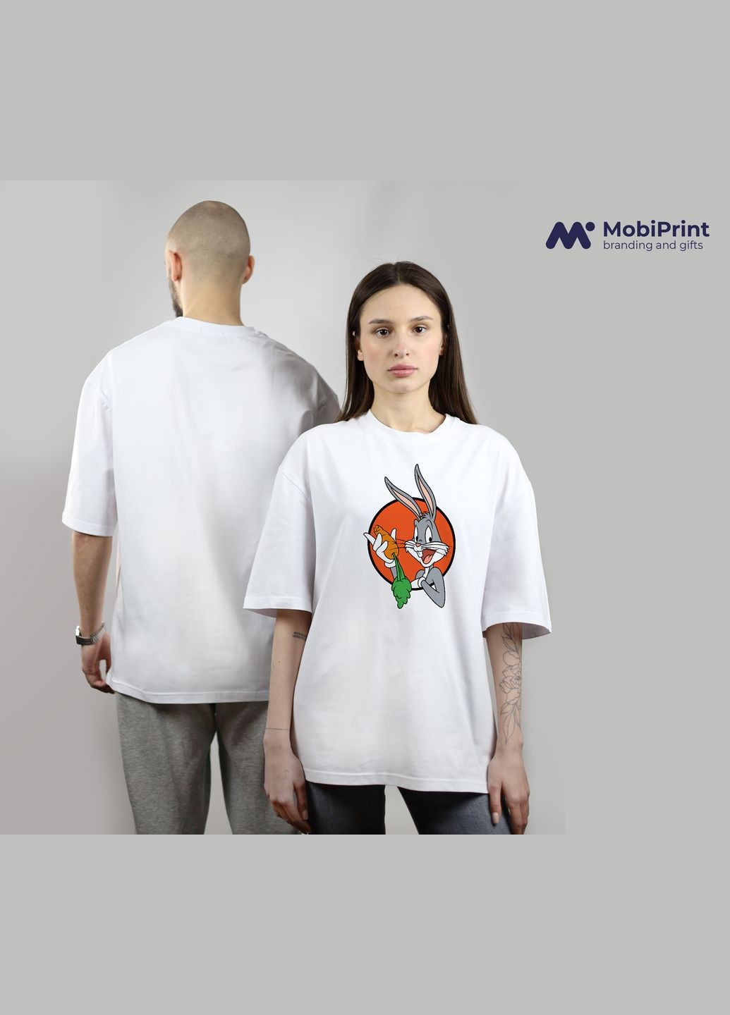 Футболка оверсайз Багз Банни Луни Тюнз (Bugs Bunny Looney Tunes) MobiPrint (293944089)