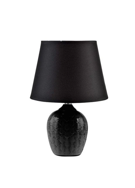 Лампа керамічна настільна Leti Black 32 см 36057 Flora (311569304)