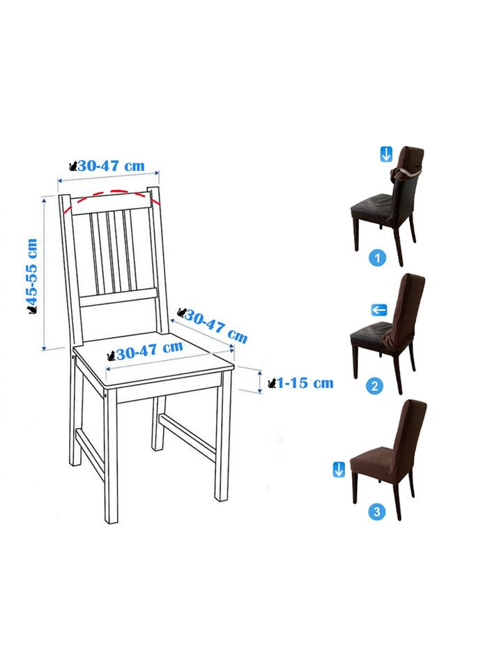 Чохол на стілець. PALE Туреччина. Молочний (Підвищена щільність 250 гр/м²) No Brand (317776365)