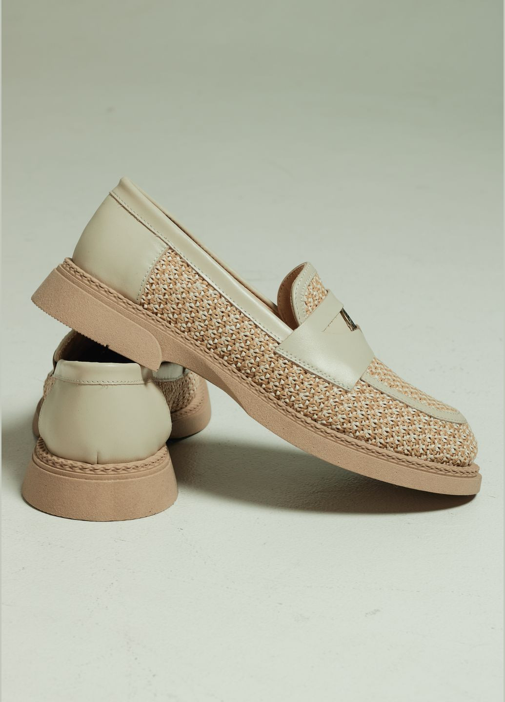 Krula Лоферы женские бежевые текстиль бежевый з текстиль, украина — лето (295026791)