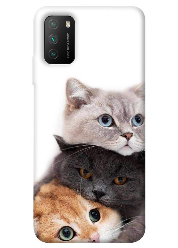 Чохол з принтом для Xiaomi Poco M3 / на Ксяомі, сяомі, ксіомі поко м3 Три коти No Brand (339061776)