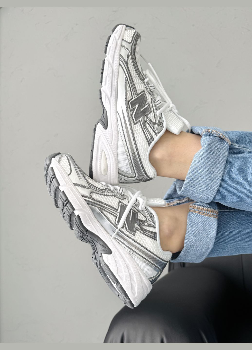 Білі Осінні кросівки чоловічі і жіночі new balance 740v2 white silver black | нью беланс 740 білі No Brand