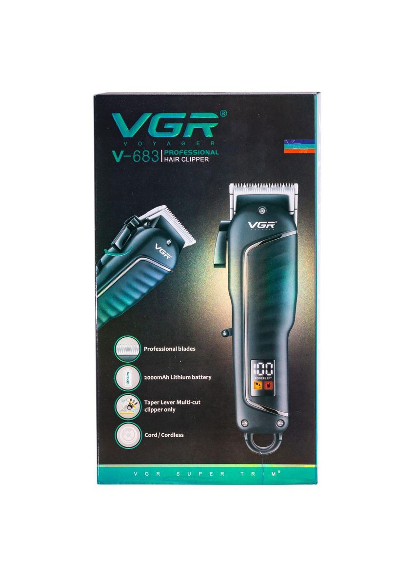Машинка для стрижки LED професійна з насадками V-683 VGR (370974786)
