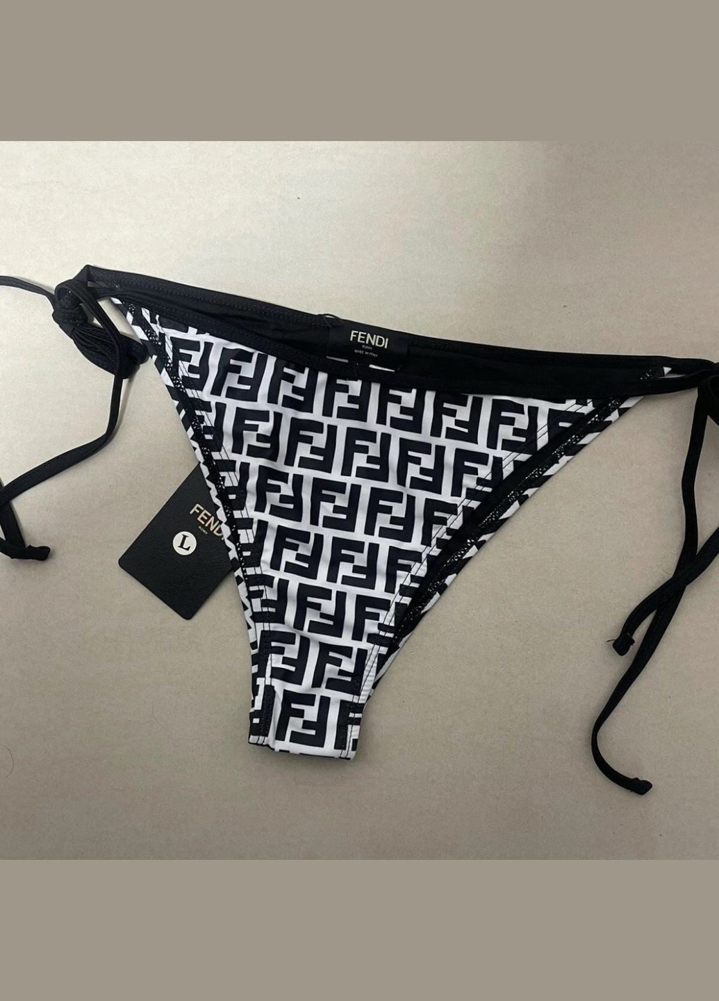 Черно-белый летний купальник женский раздельный раздельный No Brand