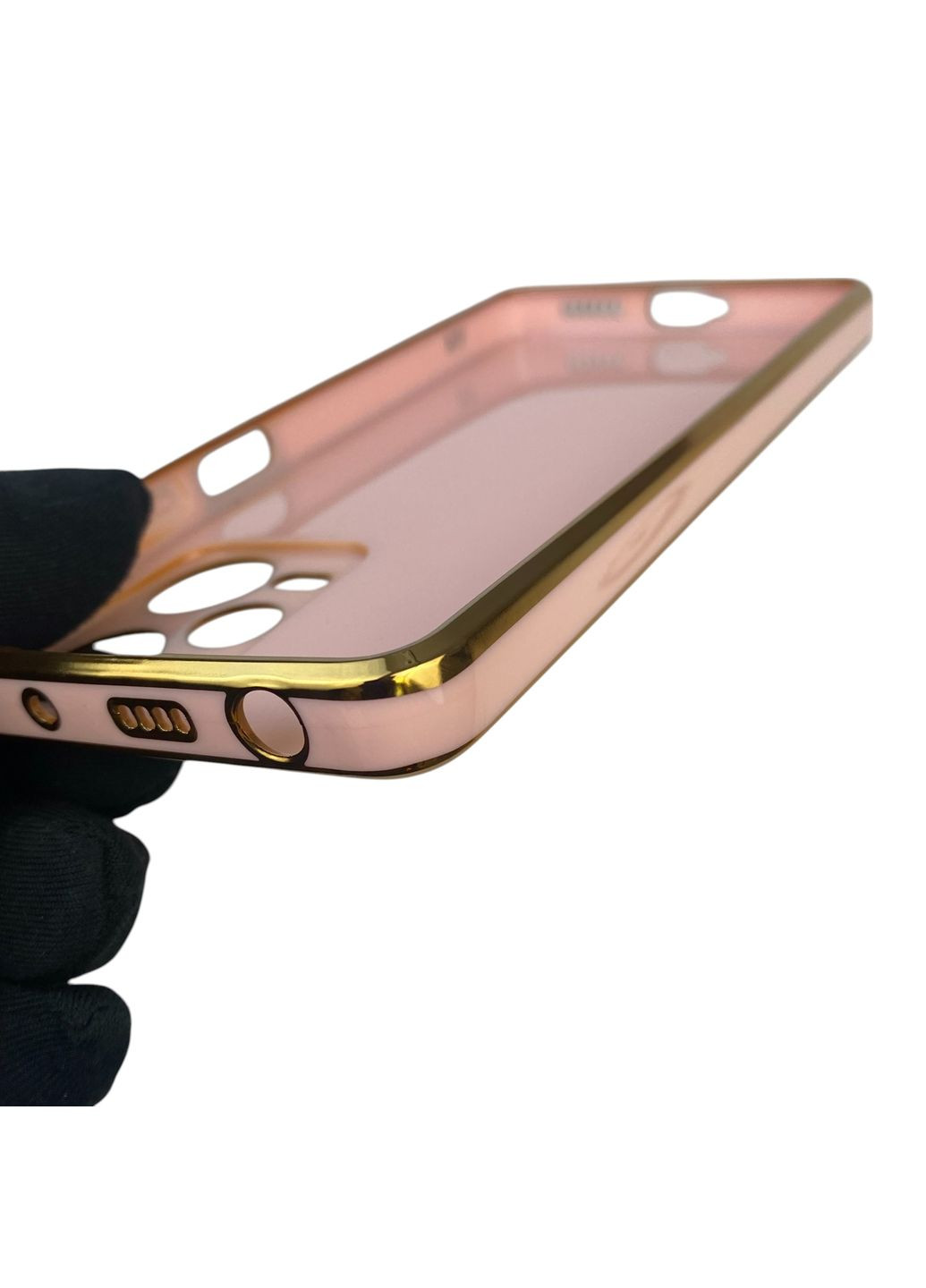 Чохол для Redmi Note 12 Pro Plus 5G з кільцем-підставкою із золотою окантовкою на сяомі редмі нот 12 про плюс пудровий gs1 Xiaomi (366232449)