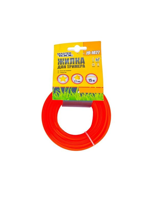 Леска для триммера GM 2,70 мм*15 м, "звезда" (19-1027) Mastertool (317195629)