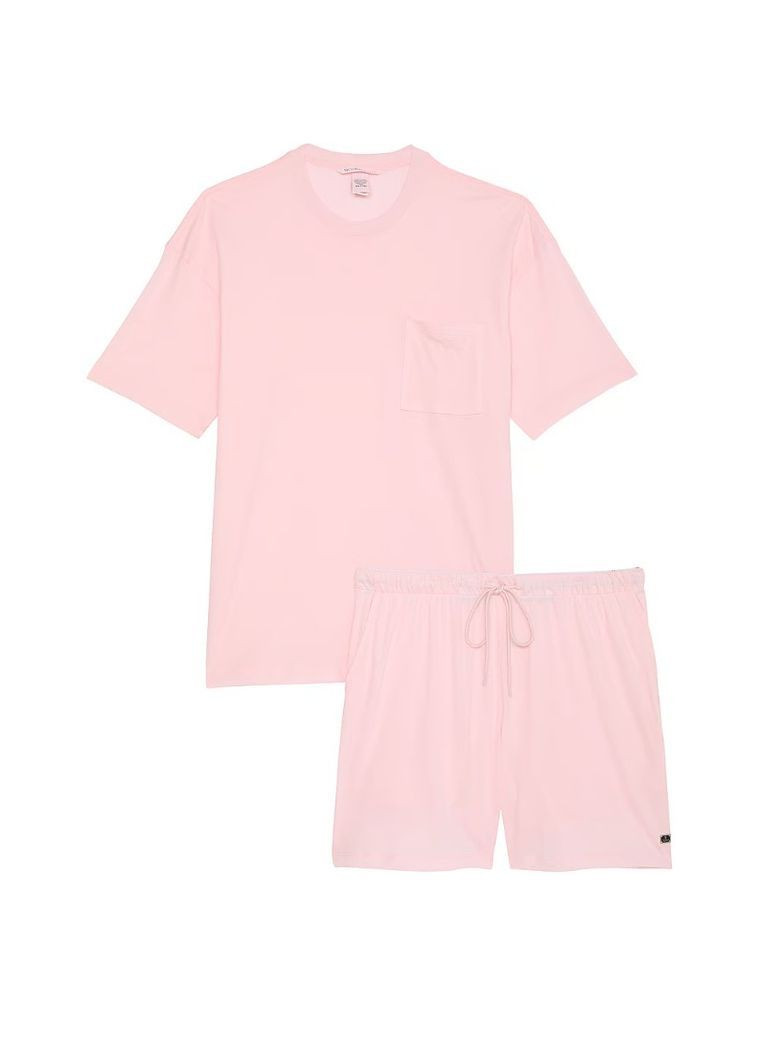 Світло-рожева піжама іноча шорти і футболка 100% cotton short pajama set футболка + шорти Victoria's Secret