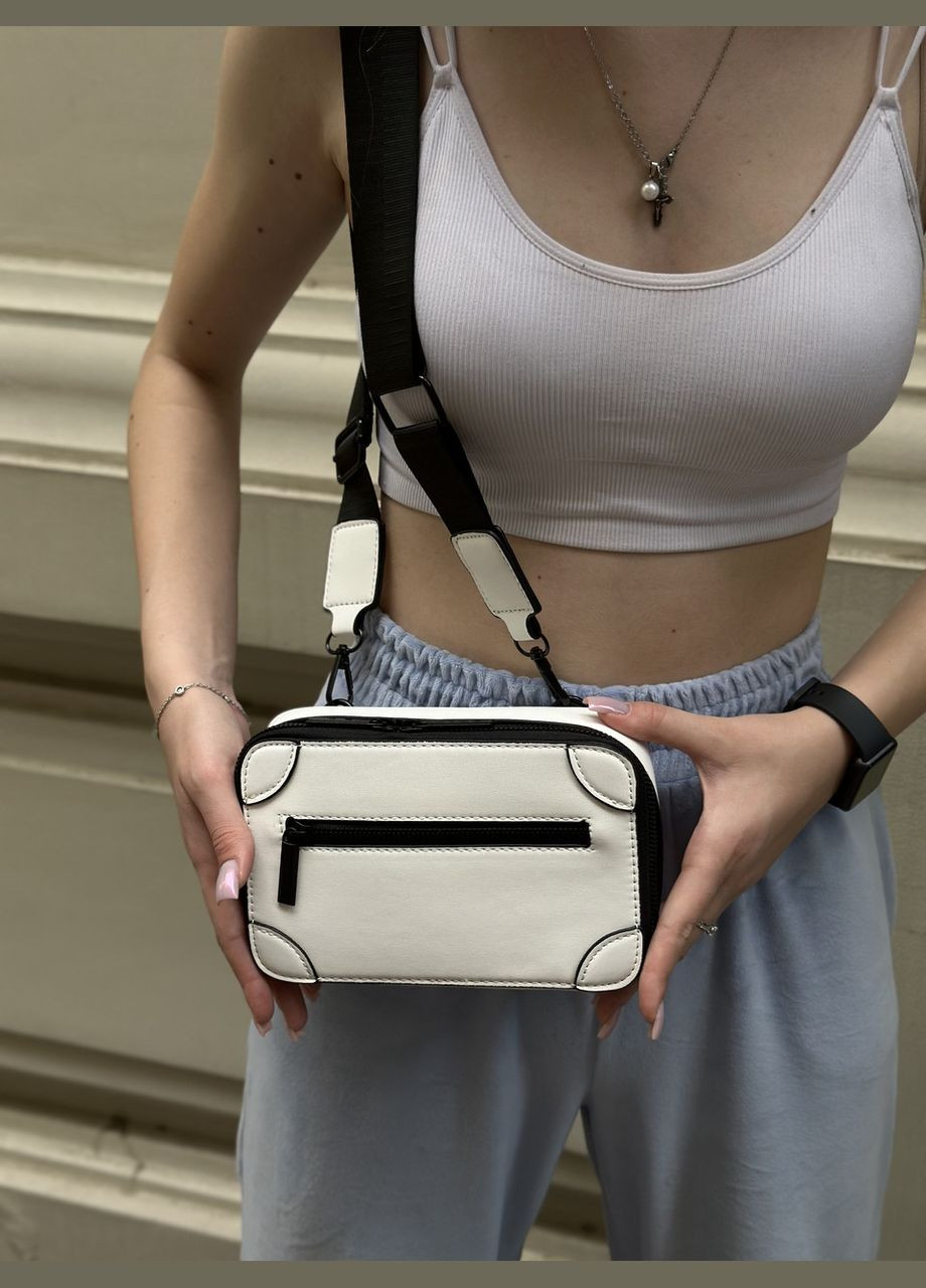 Сумка біла крос-боді 60205 через плече No Brand (299279279)