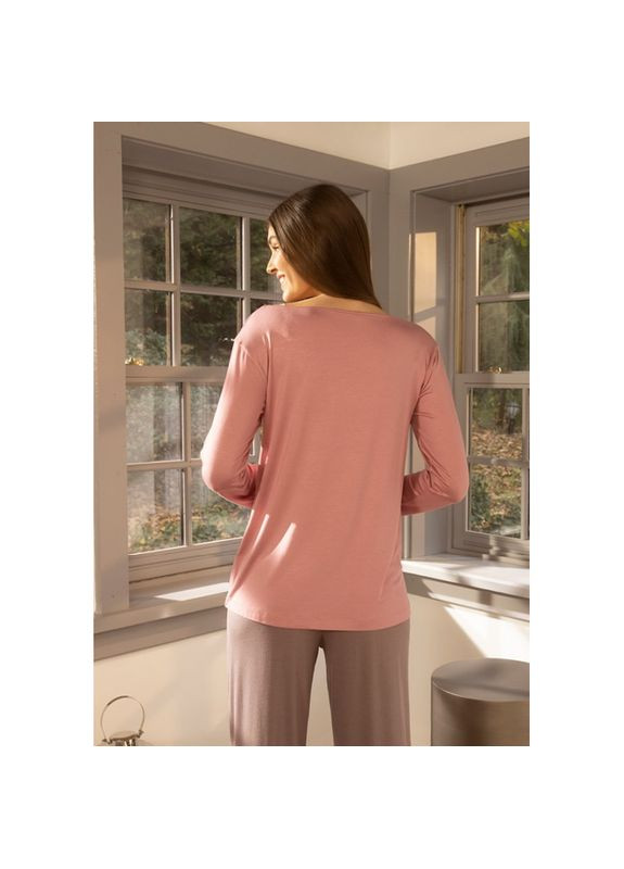 Рожевий демісезонний хатній одяг футболка long sleeve — baily gul kurusu рожевий Penelope