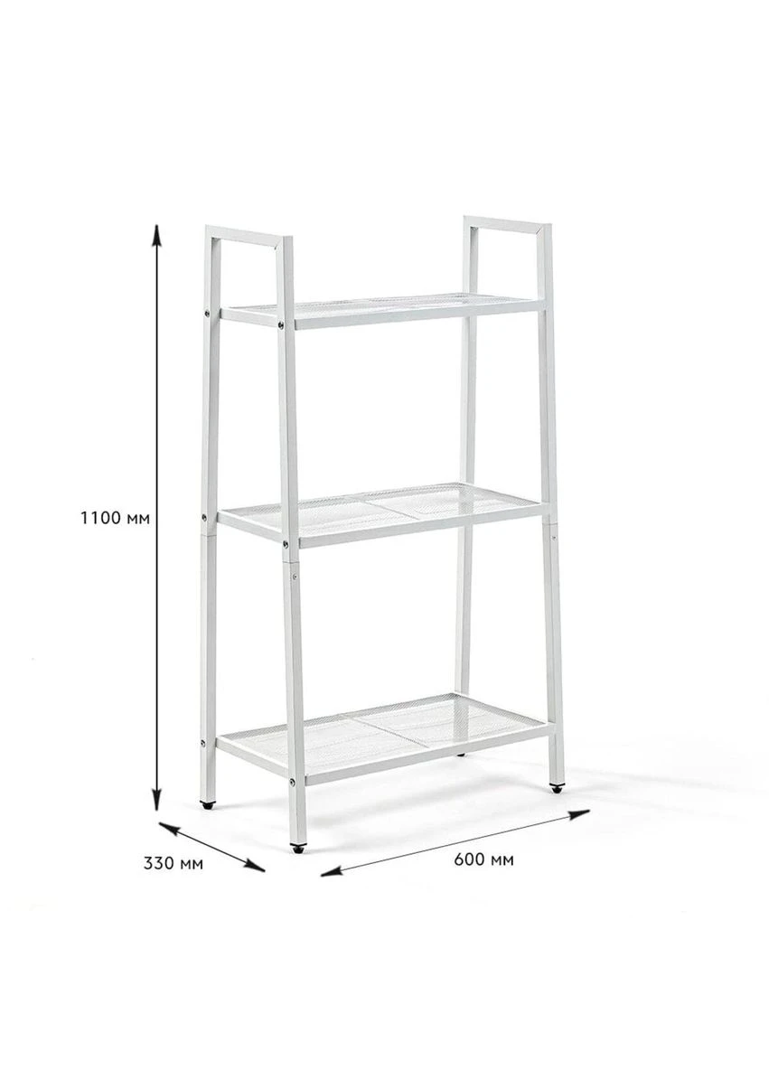 Стелажетажерка триярусний з металу білий 60*33*110см SW-00002103 Sticker Wall (304062777)