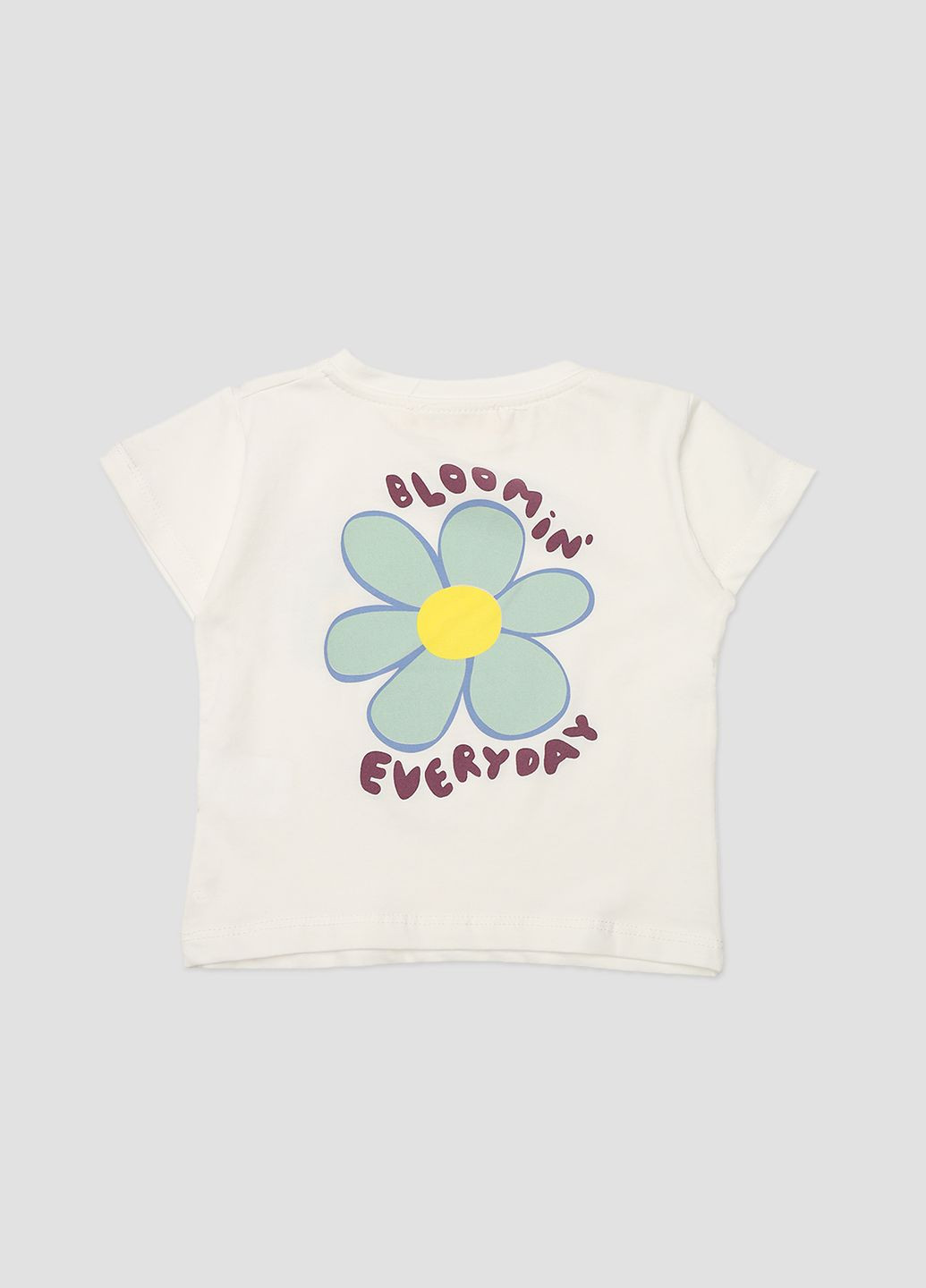 Молочна літня футболка з коротким рукавом для дівчинки колір молочний цб-00274853 Yuki