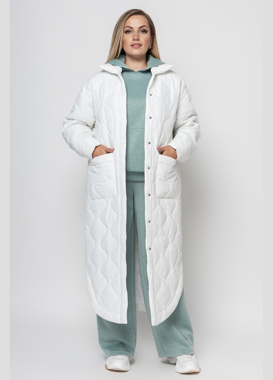 Белое демисезонное Пальто-рубашка Керри 54 белый 0389 Vlavi