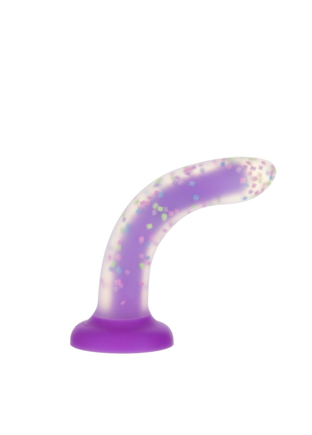 Светящийся в темноте фаллоимитатор Rave 8 Glow in the Dark Dildo Purple Confetti 20,3 см силикон ADDICTION (322740400)
