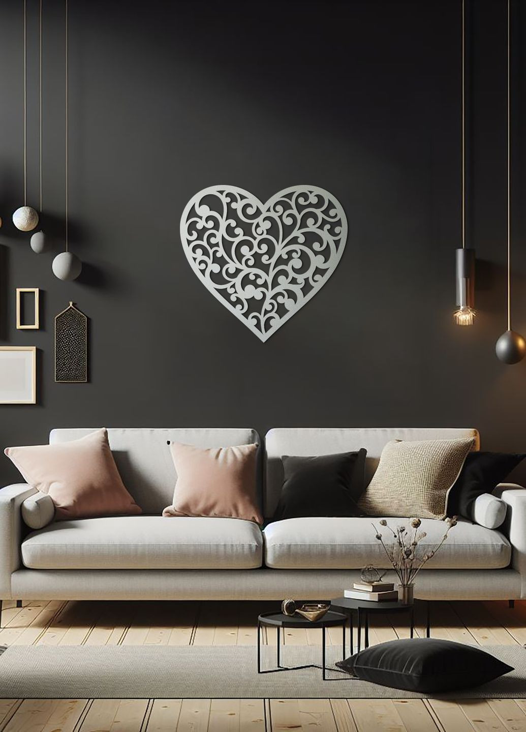 Декоративне панно з дерева, інтер'єрна картина на стіну "Любляче серце", оригінальний подарунок 70х75 см Woodyard (292112979)