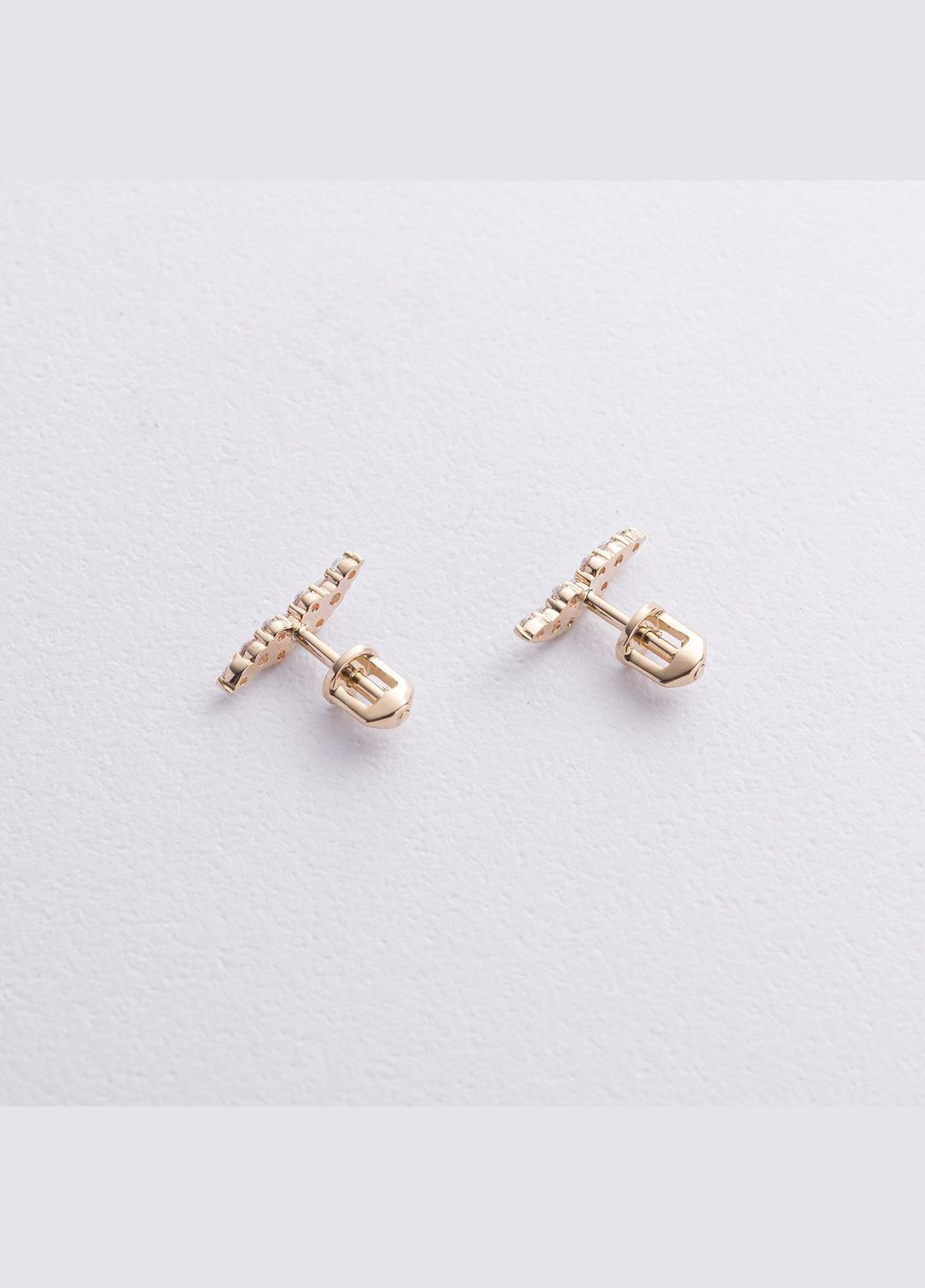 Сережки - пусети Carla з фіанітами (жовте золото) с09108 Oniks (299150667)