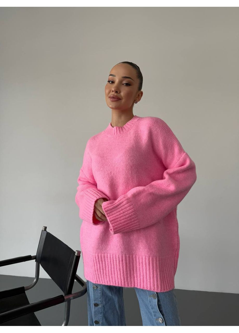 Рожевий демісезонний жіночий базовий светр Fashion