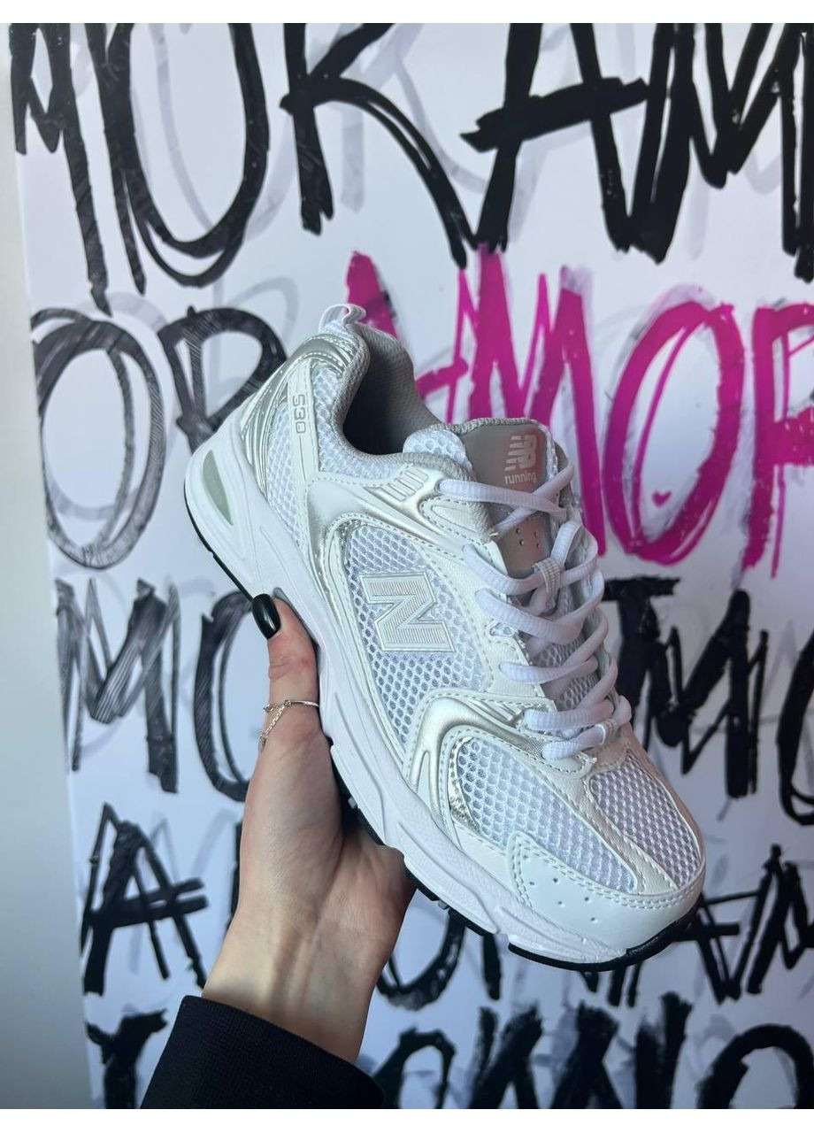 Комбіновані Осінні кросівки чоловічі new balance 530 lux silver нью беланс 530 No Brand