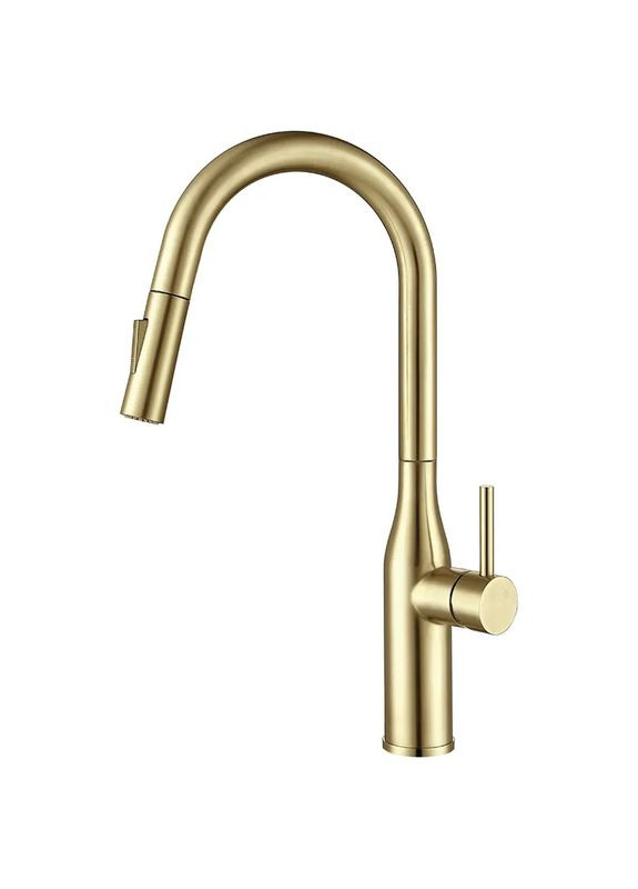 Смеситель для кухни KI-70004-12 с выдвижным изливом, нержавеющая сталь, золотой цвет KOER (334003244)