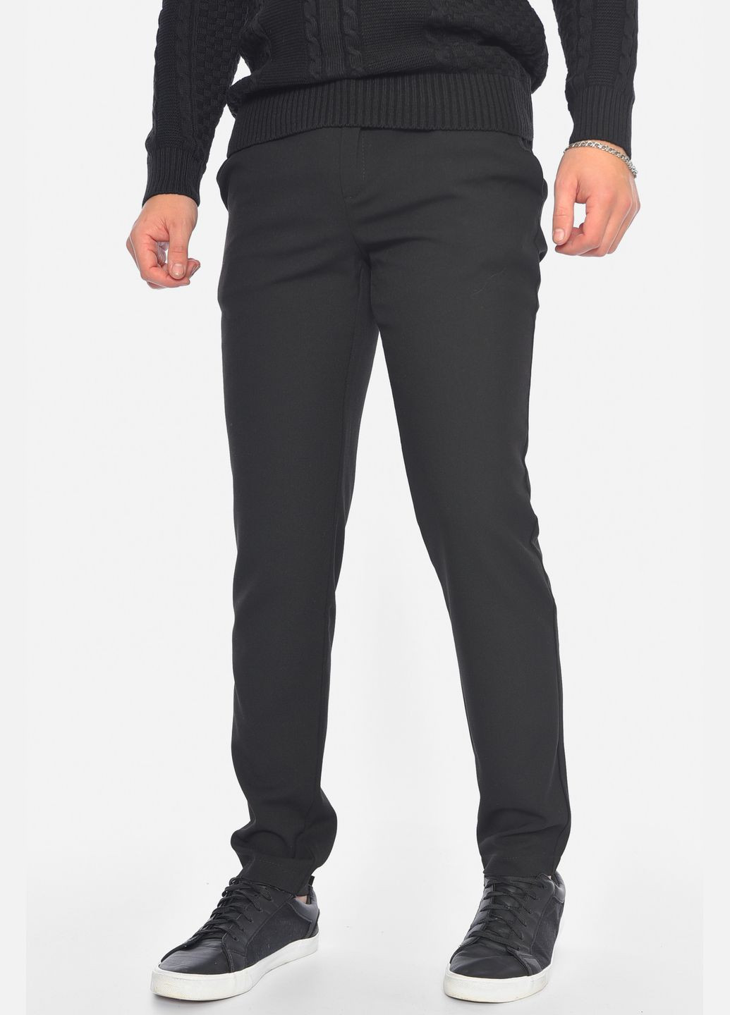 Черные кэжуал демисезонные зауженные брюки Let's Shop