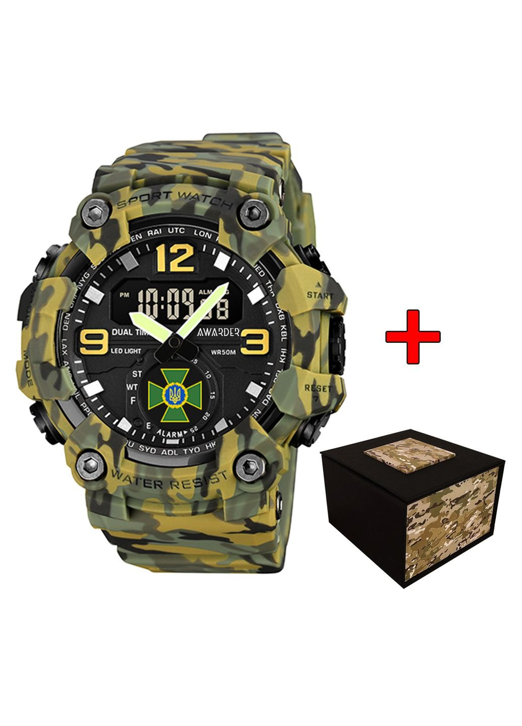 003CMGRDPS ДПС Зелений камуфляж + Коробка. кварцевый спортивный, армейский Awarder (341675570)