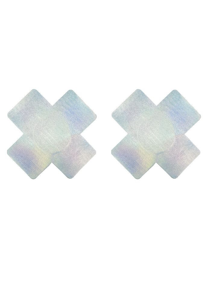 Срібний cтікіні наліпки на груди one size (3-89) No Brand