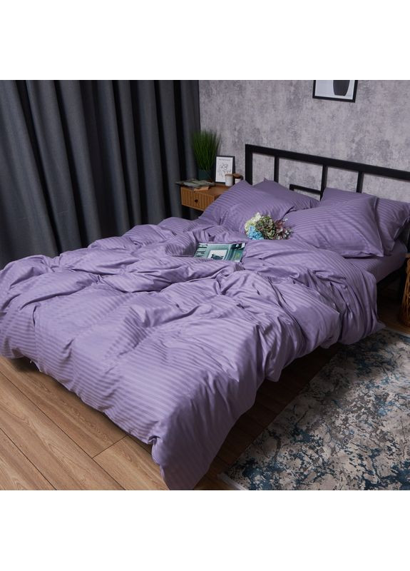 Комплект постельного белья Satin Stripe «» Полуторный 143х210 наволочки 2х40х60 (MS-820008695) Moon&Star Soft Lilac (356113181)