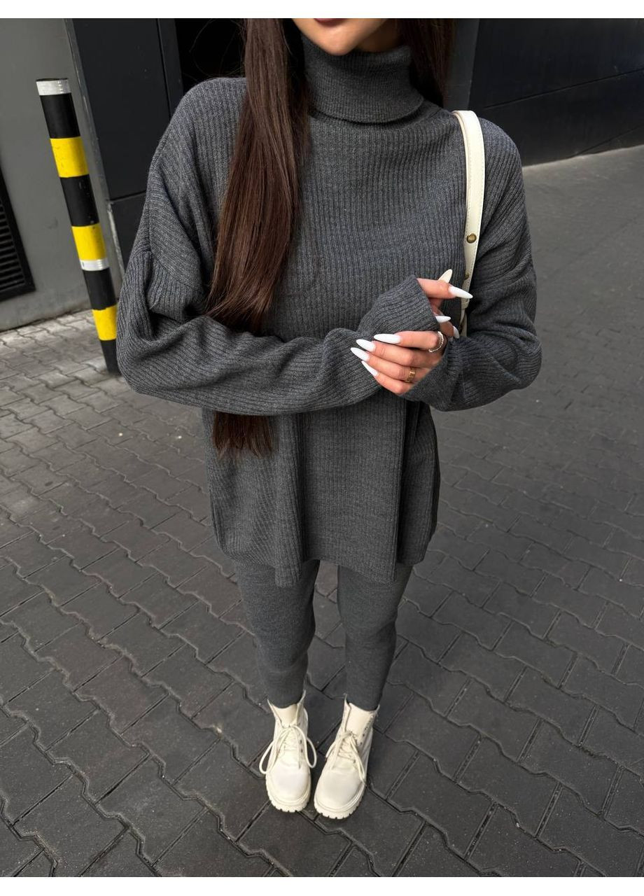 Женский костюм удлинённый свитер и лосины альпака No Brand Б1466-132 (365815402)