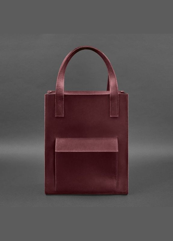 Кожаная сумка женская через плечо шоппер Бэтси с карманом бордовая BlankNote (302008162)
