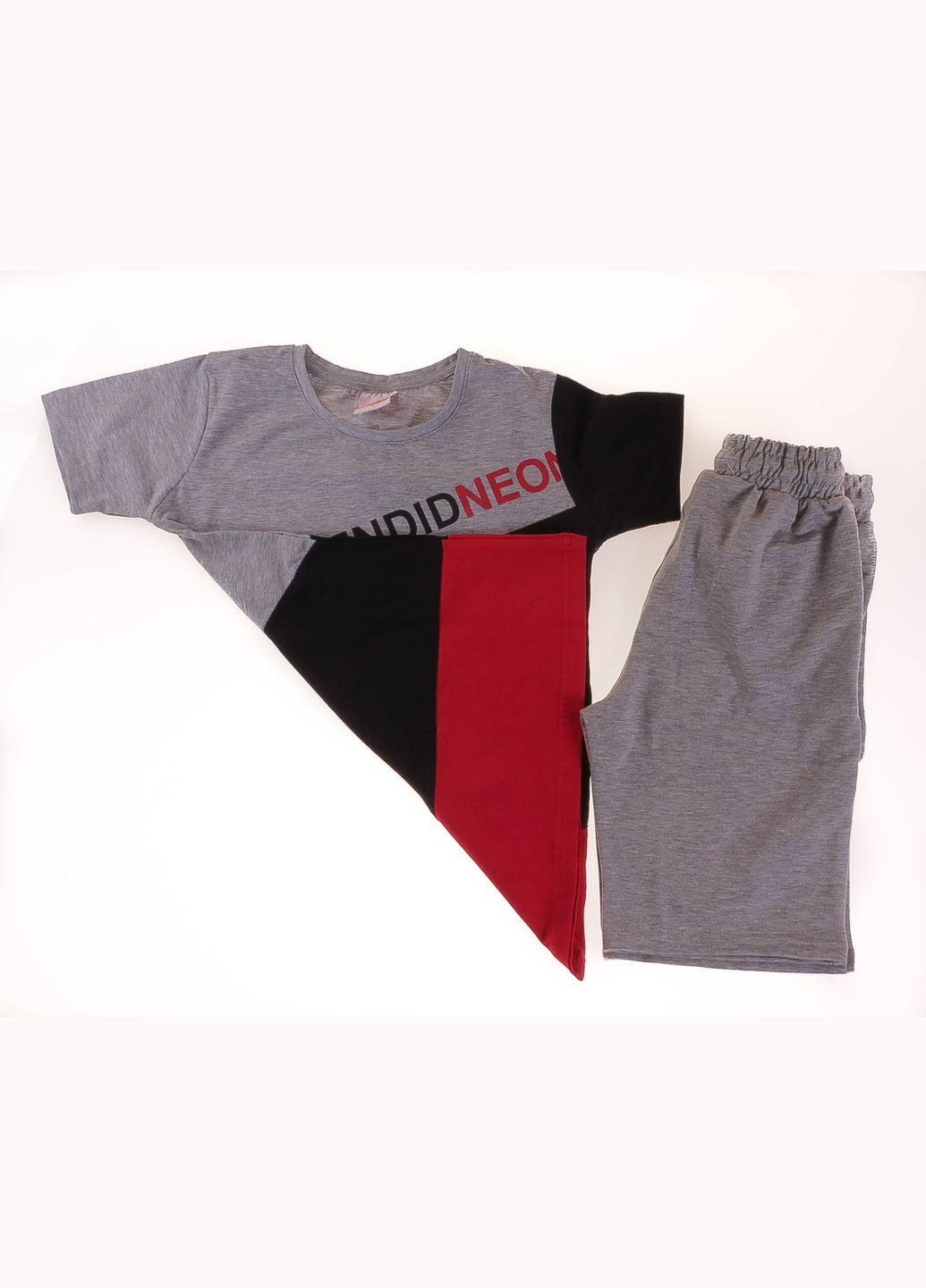 Серый летний футболка+шорты м 404 меланжевый Joi