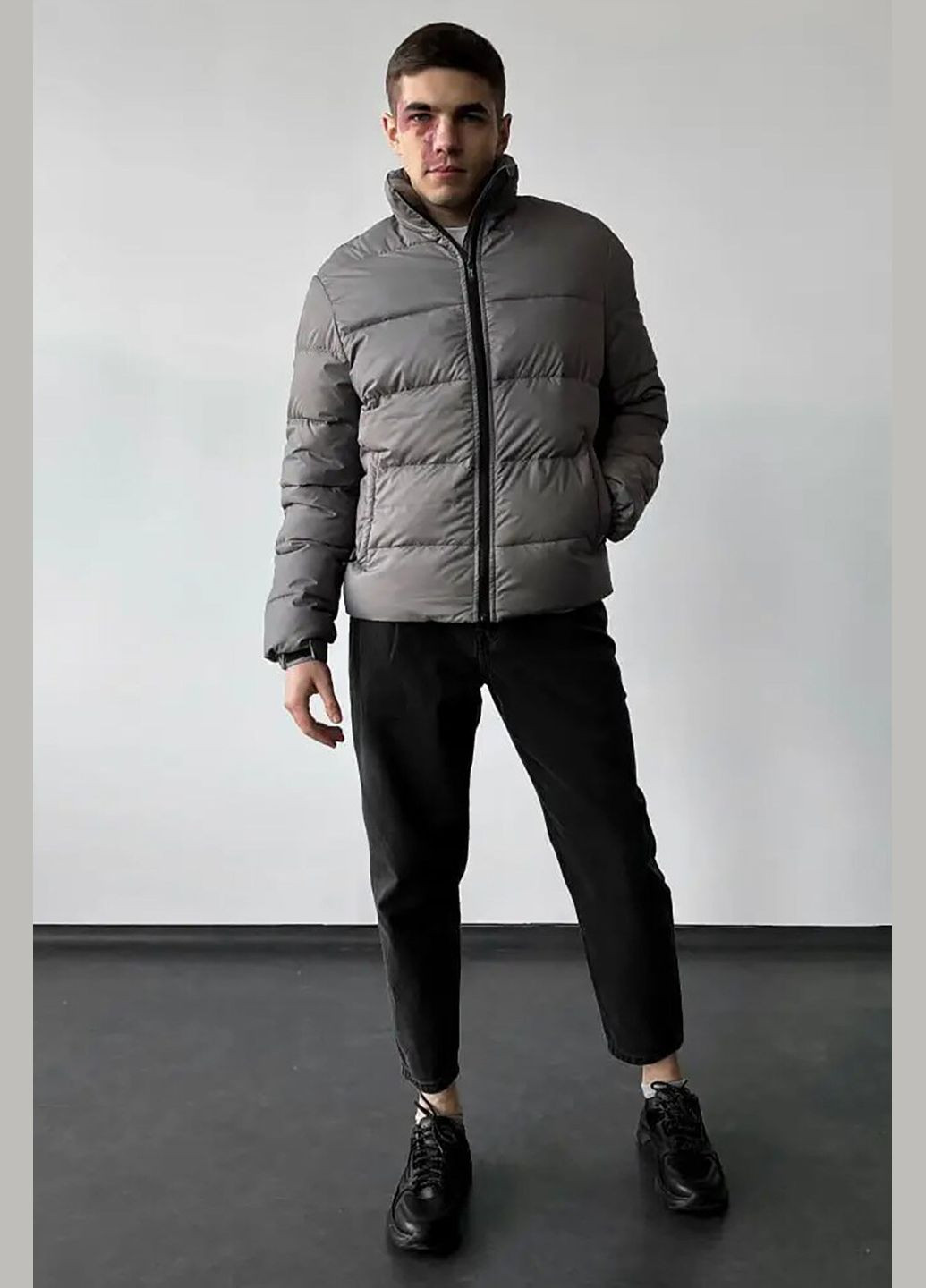Сіра демісезонна чоловіча демісезонна куртка сірого кольору Reload
