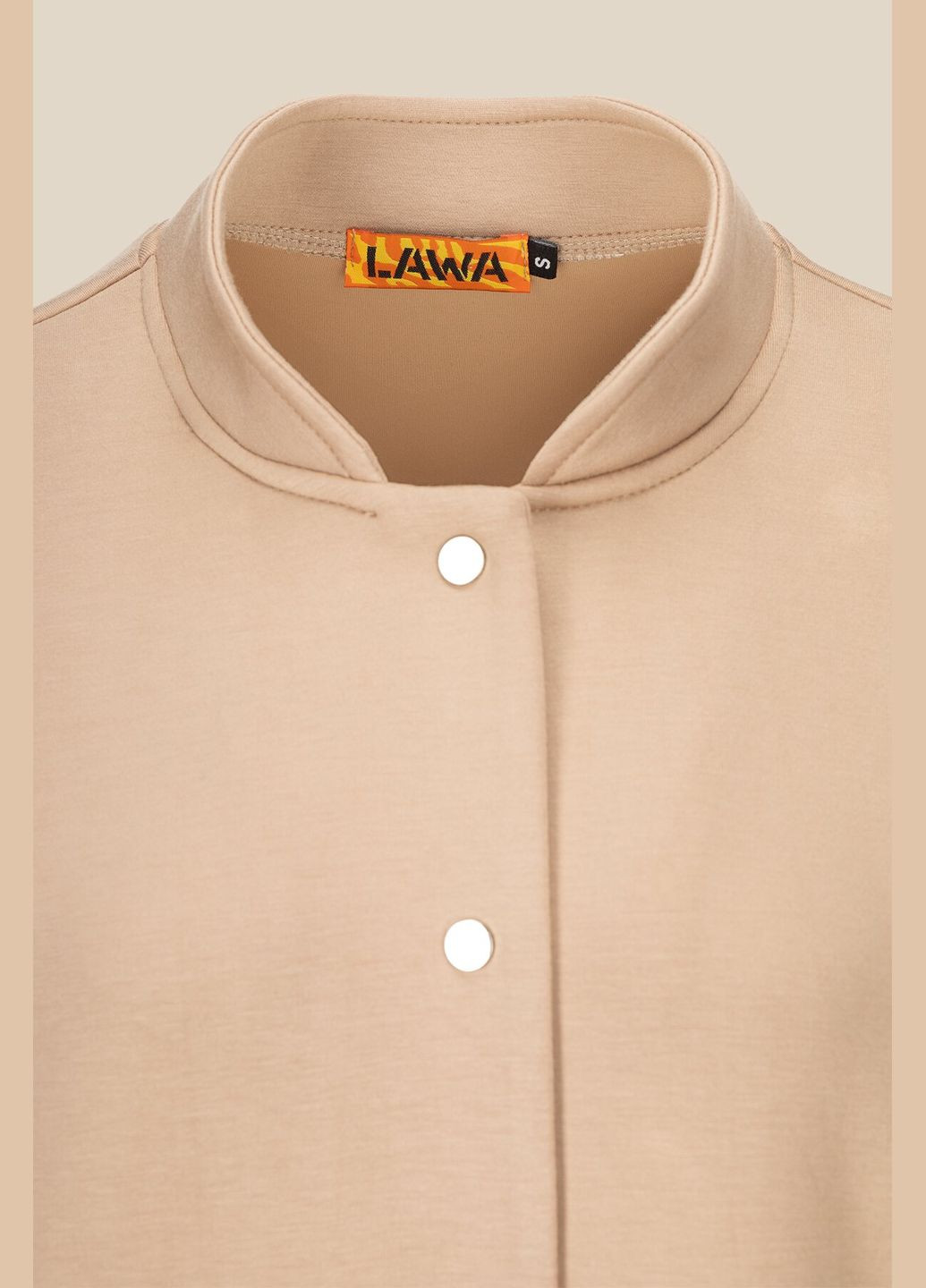 Бежевый кофта-бомбер однотонная женская wbc02376 бежевый shop (2000990453181) LAWA