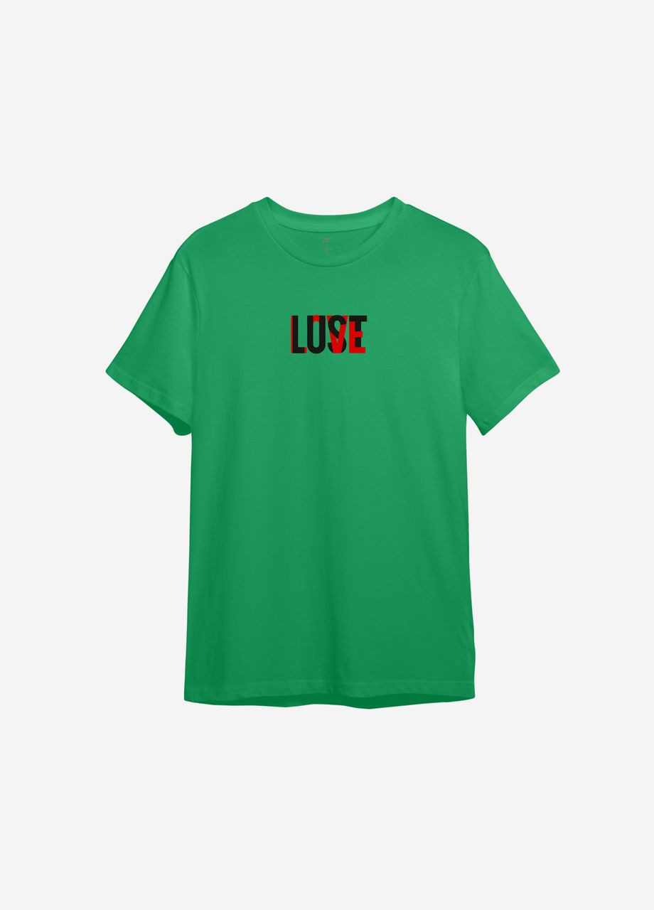 Зелена футболка з принтом "lust love" ТiШОТКА