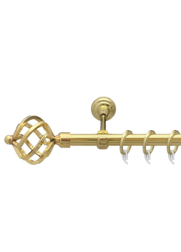 Карниз АЖУР металлический однорядный открытый гладкая труба Золото 19 мм 300 см (00-00009177) ORVIT (300279350)