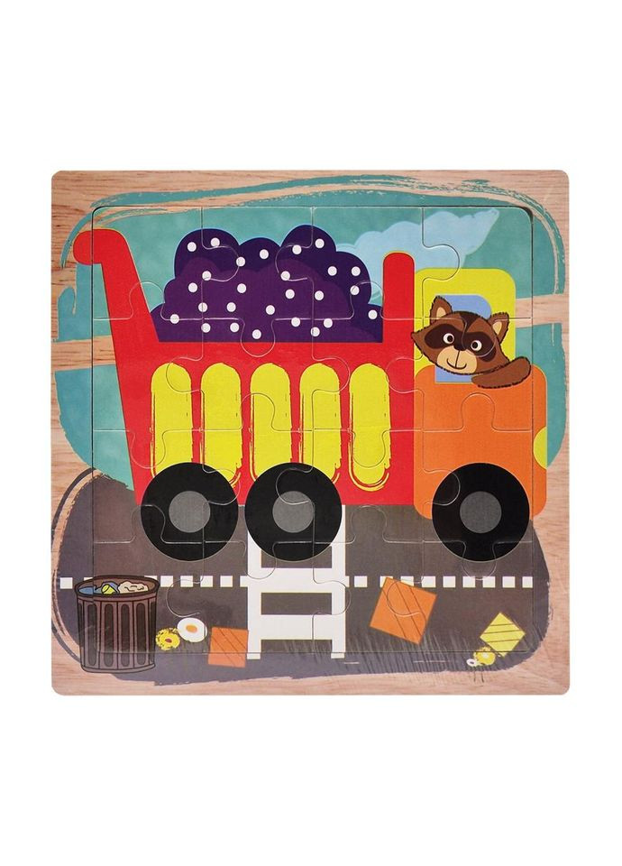 Деревянный пазл-вкладыш Грузовик 73260-16, 16 деталей No Brand (362570514)