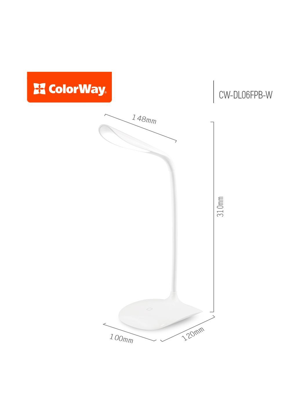 Настільна лампа на акумуляторі, робота з батареєю до 5 годин, USB, LED світильник з акумулятором Colorway Portable & Flexible (365833465)