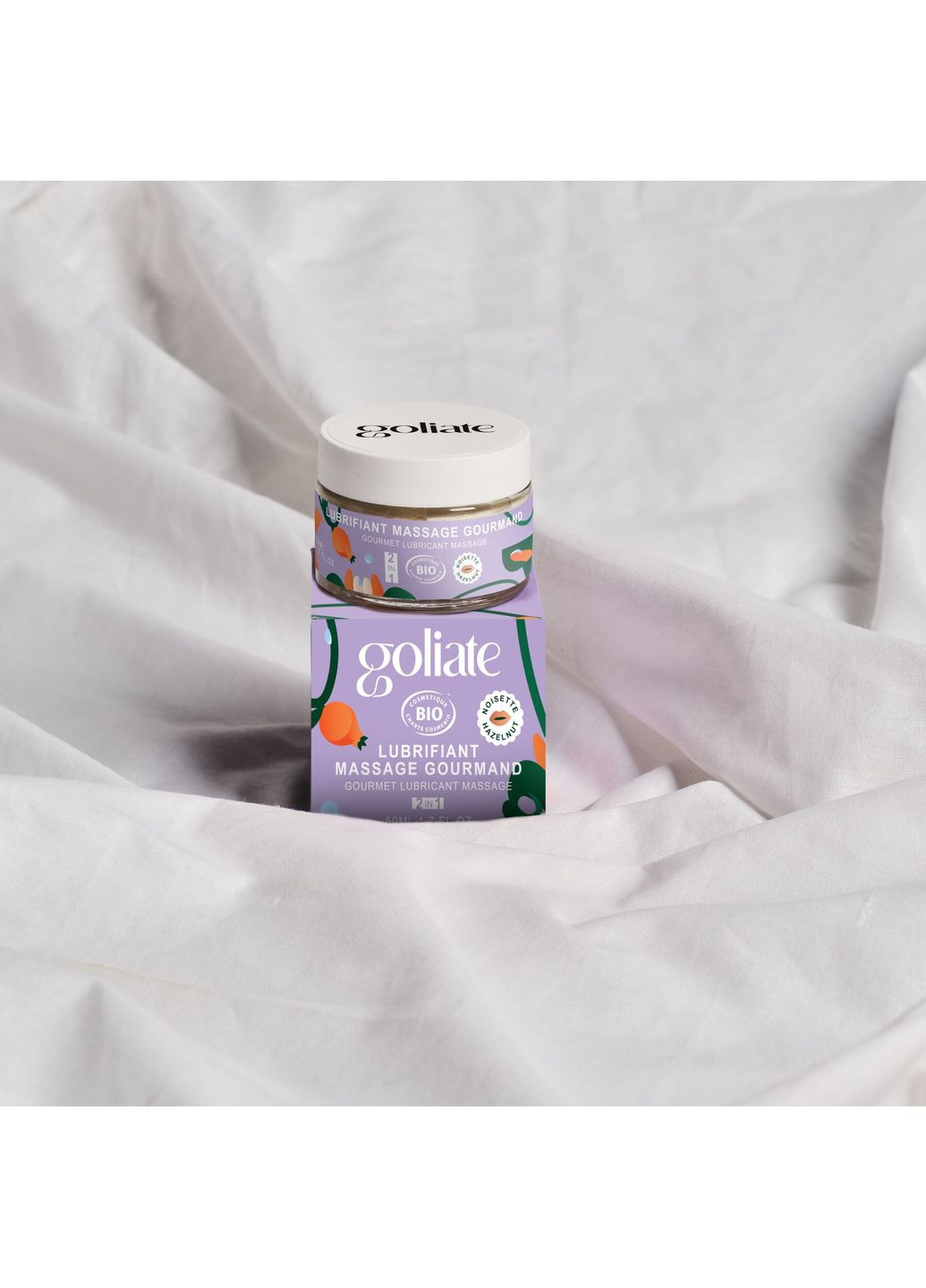 Массажное масло-лубрикант с ароматом и вкусом фундука Couple Gourmand Noisette 50 мл Goliate (369609768)