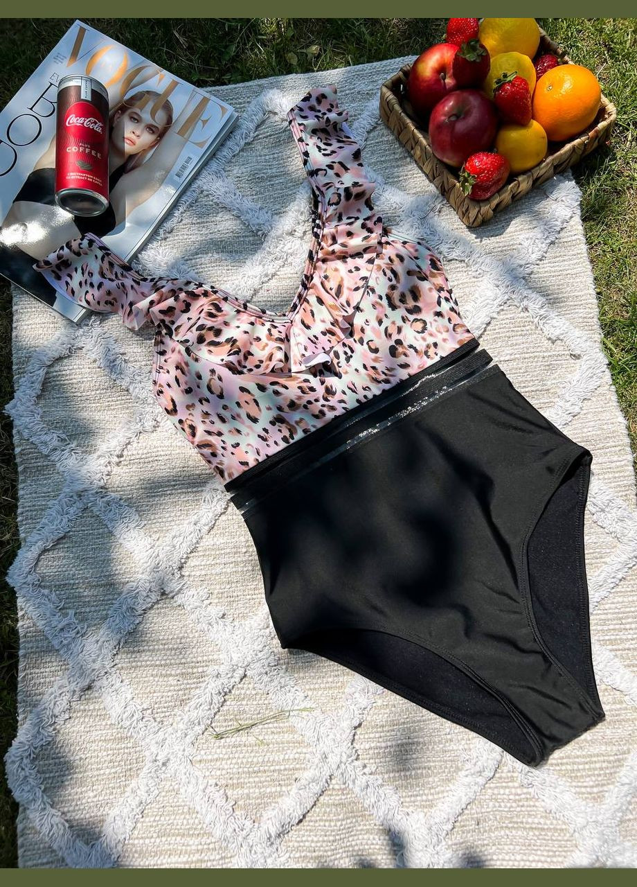 Чорний літній купальник жіночий монокіні резинка No Brand