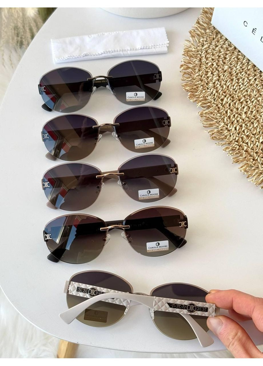 Окуляри овальні сонцезахисні окуляри поляризовані безоправні. Окуляри унісекс на середнє і більше обличчя No Brand (370976038)