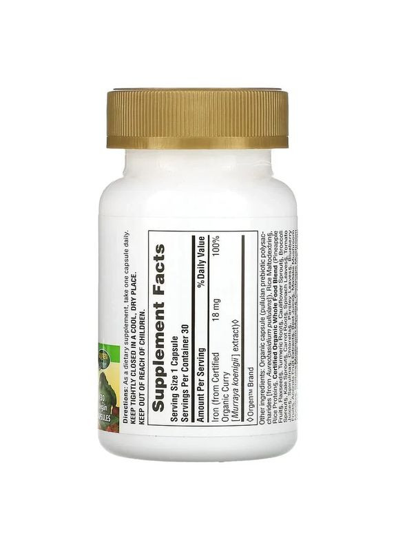 Залізо Iron Source of Life Garden, 30 капсул Nature's Plus (361118982)