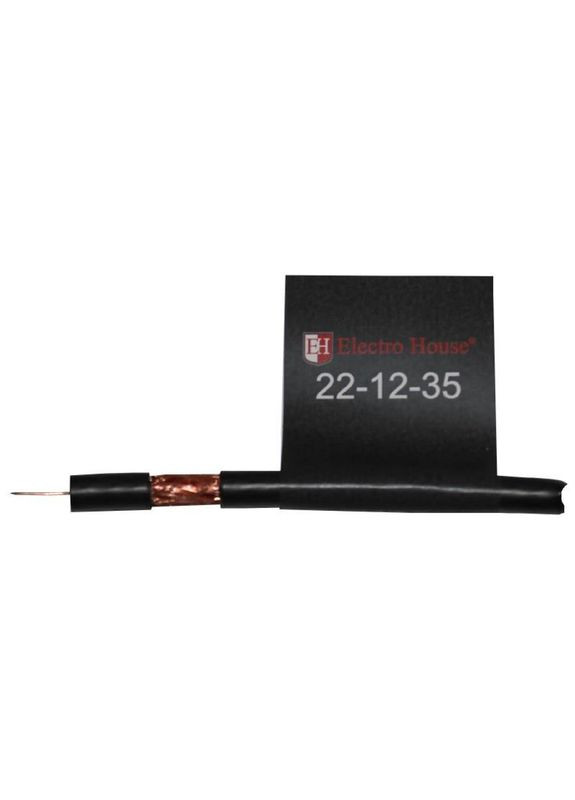 Кабель коаксіальний RG-6U 100% мідь 0.75 поліетилен,, 100 м Electro House (346089146)