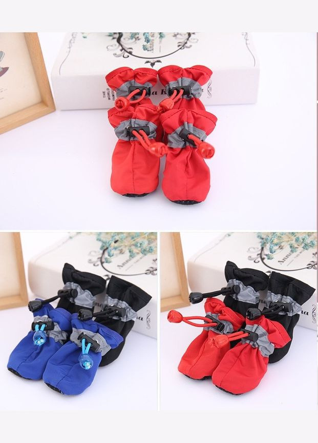 Черевики налапники для котів Pet Style "Мішечки" Червоні 2 No Brand - (323233233)