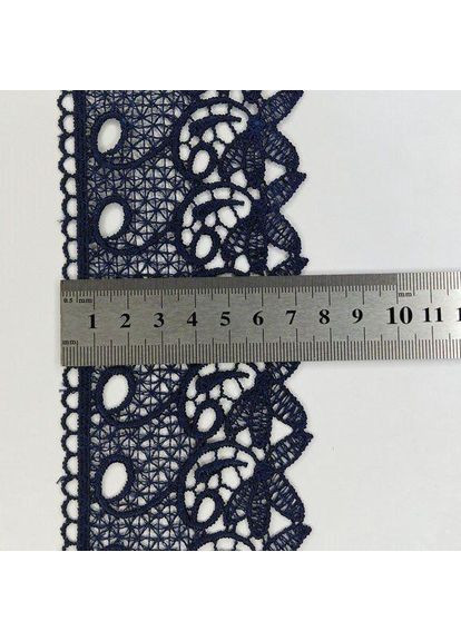 (1 метр) Кружево макраме 8 см цвет - синий темный (03М-Y12460-2) Plus-plus (352744246)