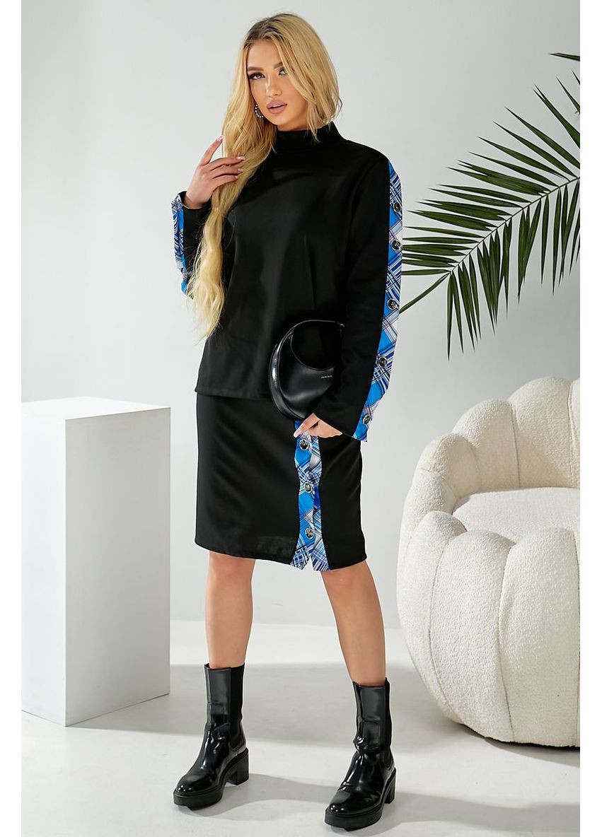 Костюм жіночий класичний, колір чорно-синій, 257R322-2 Ager (363977807)