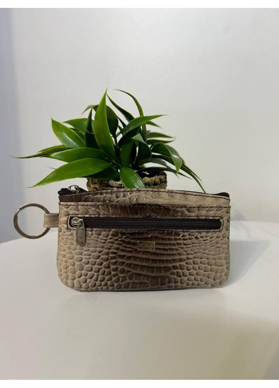 Ключниця жіноча натуральна шкіра чорна матова два кільця (10064-5) Desisan (368150502)