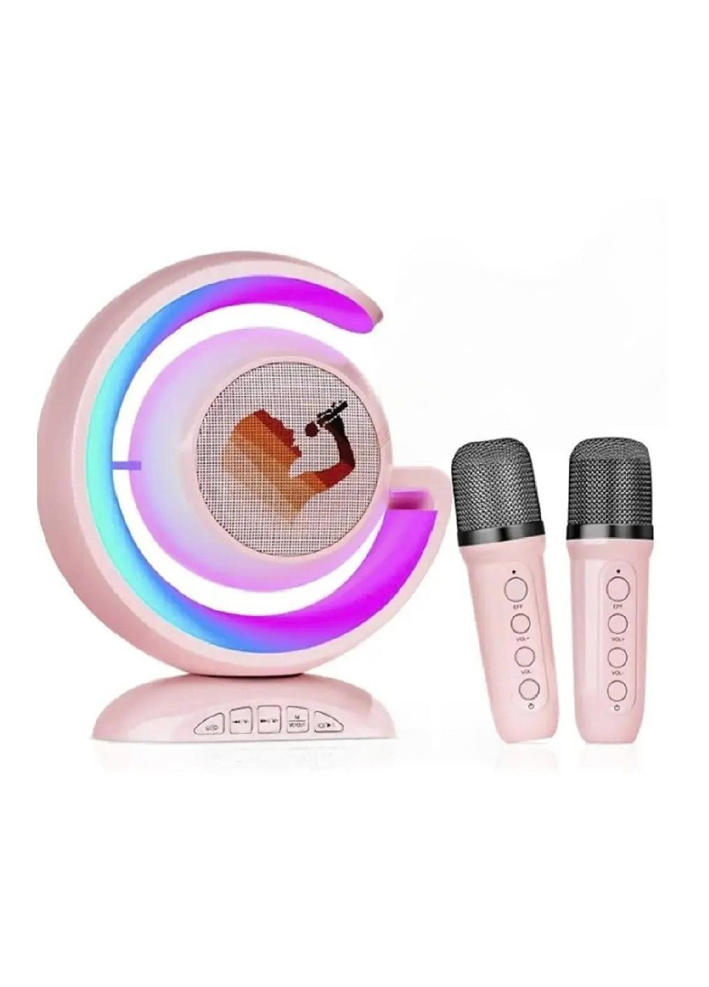 Настольный светильник лампа ночник беспроводной аккумуляторный с колонкой Bluetooth 2 микрофона (476479-Prob) Unbranded (282954009)