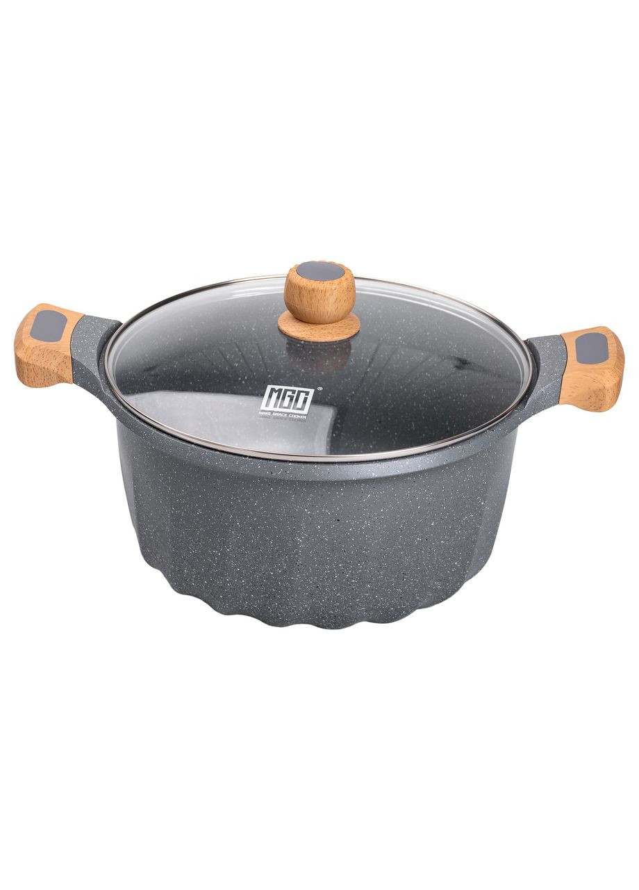 Большая алюминиевая кастрюля объемом 11 литров с антипригарной крышкой Ø32 см HP-4-435G MGC (306849099)