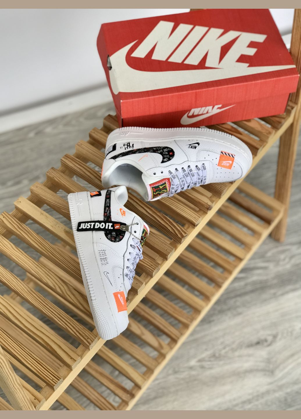 Кроссовки женские Nike Air Force 1 Low Just Do It White | Найк Аир форс 1 низкие белые No Brand белые демисезоны (307397790)