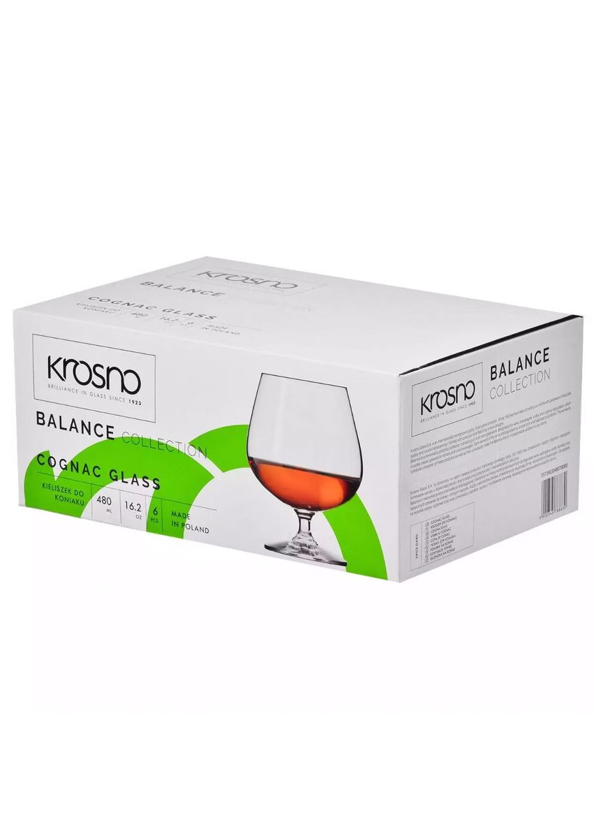 Набір келихів для коньяку BALANCE 480мл х 6шт (KROS-788630) Krosno (316702701)