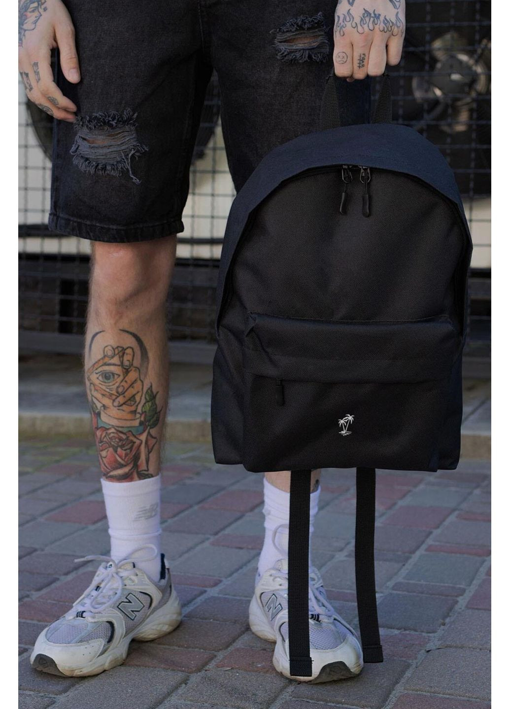 Мужской Повседневный Рюкзак Школьный Compact С Принтом Palm Black Without (360641886)