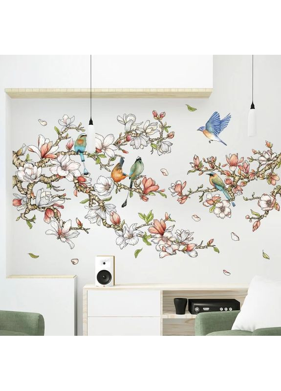 Вінілові наклейки на стіну Біла магнолія (лист 60 х 90 см) Б84 GYL-AB No Brand (355947893)